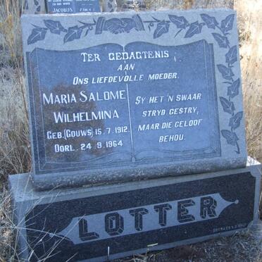 LOTTER Maria Salome Wilhelmina nee GOUWS 1912-1964