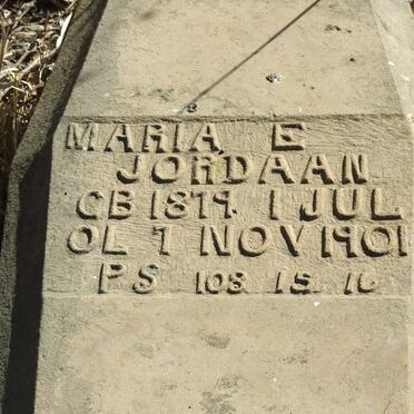 JORDAAN Maria E. 1879-1901