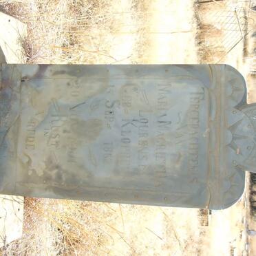 LOURENS Maria Magrietha nee KLOPPER 1862-1901