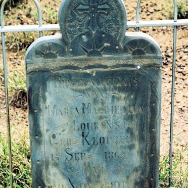 LOURENS Maria Magrietha nee KLOPPER 1862-1901