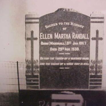 RANDALL Ellen Martha née MARSHALL 1867-1930