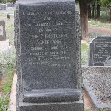ACKERMANN John Christoffel 1863-1933
