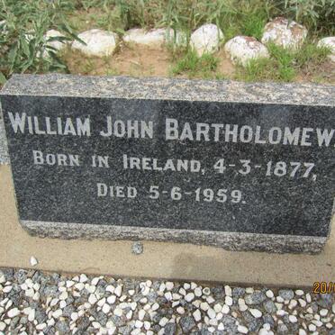 BARTHOLOMEW William John 1877-1959