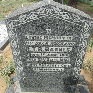 BARNES R.T.R. 1881-1930