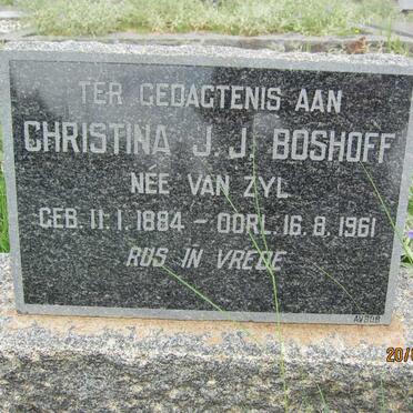 BOSHOFF Christina J.J. nee VAN ZYL 1884-1961