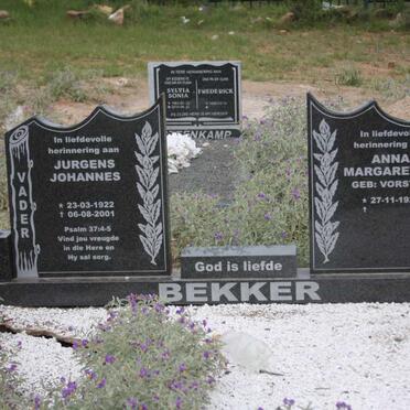 BEKKER Jurgens Johannes 1922-2001 &amp; Anna Margaretha VORSTER 1928-
