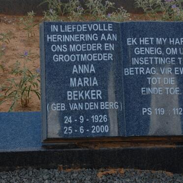 BEKKER Thomas Arnoldus 1925-1976 &amp; Anna Maria VAN DEN BERG 1926-2000