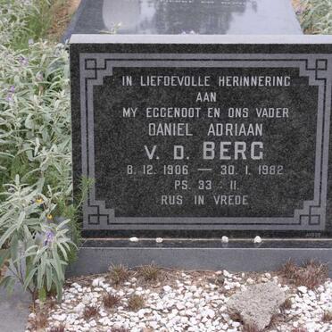 BERG Daniel Adriaan, v.d. 1906-1982