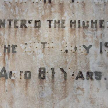 BAYLEY Walter Frederick 1822-1908 &amp; Anne Brampton -1939