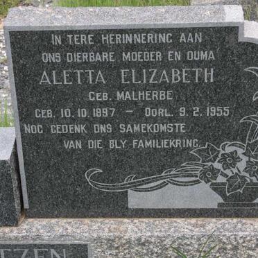 COERTZEN Aletta Elizabeth nee MALHERBE 1897-1955
