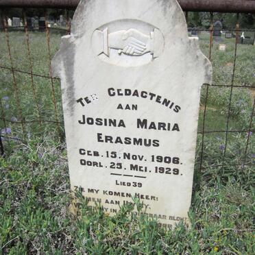 ERASMUS Josina Maria 1906-1929