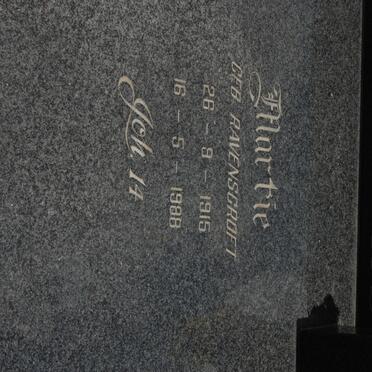 ERASMUS Martie nee RAVENSCROFT 1915-1988