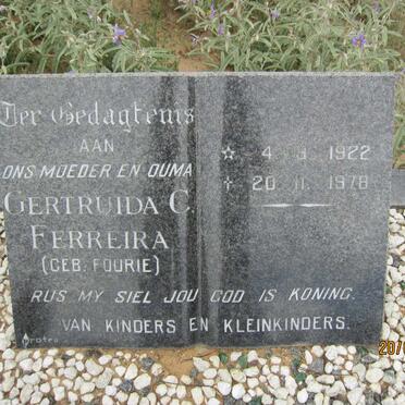 FERREIRA Gertruida C. nee FOURIE 1922-1978