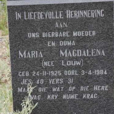 GROBLER I.H. 1922-1966 &amp; Maria Magdalena LOUW 1925-1984
