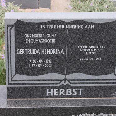 HERBST Gertruida Hendrina 1912-2005