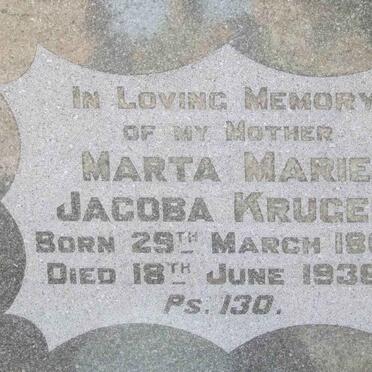 KRUGER Marta Marie Jacoba 1868-1936