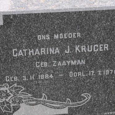KRUGER Catharina J. nee ZAAYMAN 1884-1971