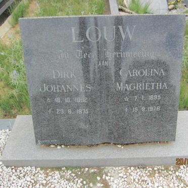 LOUW Dirk Johannes 1892-1975 &amp; Carolina Magrietha 1895-1976