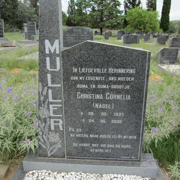 MULLER Christina Cornelia nee NAGEL 1937-2000
