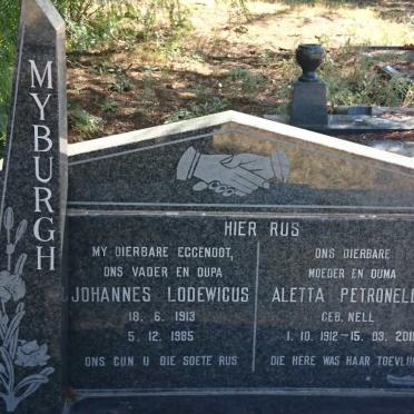 MYBURGH Johannes Lodewicus 1913-1985 &amp; Aletta Petronella NELL 1912-2010