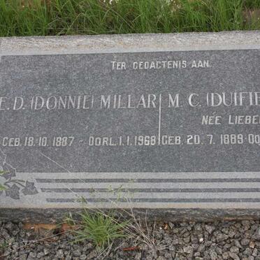 MILLAR E.D. 1887-1968 &amp; M.C. LIEBENBERG 1889-1976