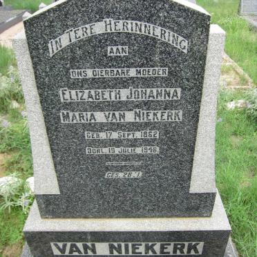 NIEKERK Elizabeth Johanna Maria, van 1862-1946