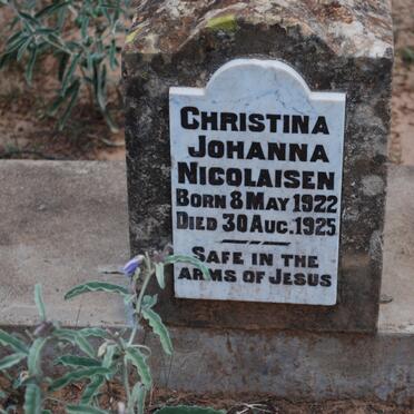 NICOLAISEN Christina Johanna 1922-1925