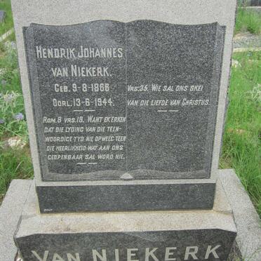 NIEKERK Hendrik Johannes, van 1866-1944