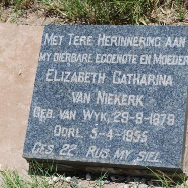 NIEKERK Johannes Bekker, van  1878-1969 &amp; Elizabeth Catharina VAN WYK 1879-1955