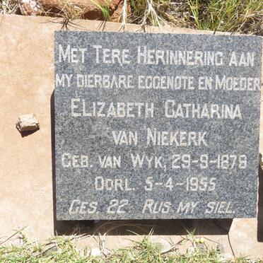 NIEKERK Elizabeth Catharina, van nee VAN WYK 1879-1955