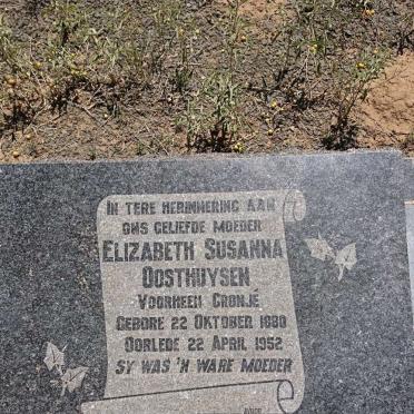 OOSTHUYSEN Elizabeth Susanna formerly CRONJÉ 1880-1952
