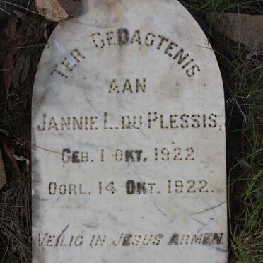 PLESSIS Jannie L, du 1922-1922