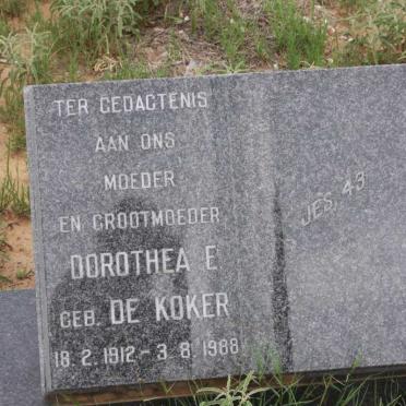 PLESSIS Dorothea E., du nee DE KOKER 1912-1988
