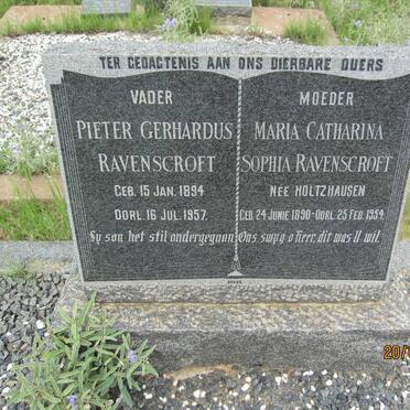 RAVENSCROFT Pieter Gerhardus 1894-1957 &amp; Maria Catharina Sophia HOLTZHAUSEN 1890-1954