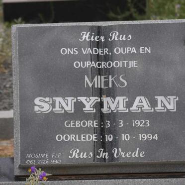 SNYMAN Mieks 1923-1994