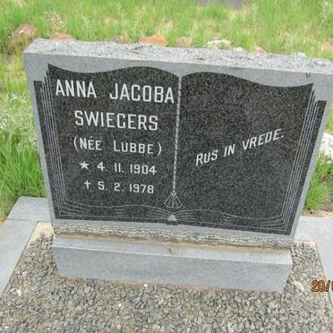 SWIEGERS Anna Jacoba nee LUBBE 1904-1978