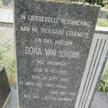 SCHOOR Dora, van nee HAVENGA 1900-1958