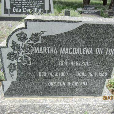 TOIT Martha Magdalena, du nee HERTZOG 1887-1958