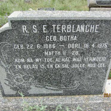 TERBLANCHE R.S.E. nee BOTHA 1886-1975