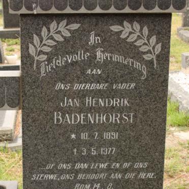 BADENHORST Jan Hendrik 1891-1977