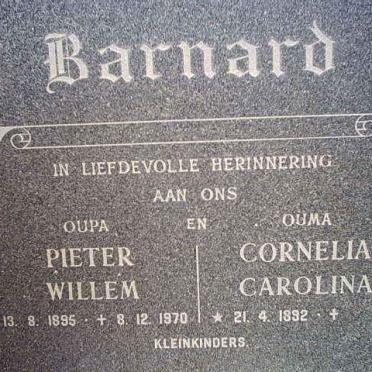 BARNARD Pieter Willem 1865-1970 &amp; Cornelia Carolina 1892-