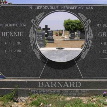 BARNARD Hennie 1913-2000 &amp; Grieta 1909-1994