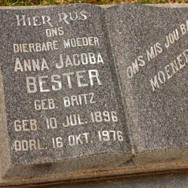 BESTER Anna Jacoba nee BRITZ 1896-1976