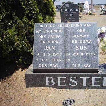 BESTER Jan 1931-1996 &amp; Sus 1933-