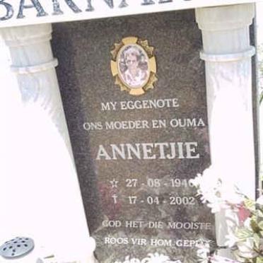 BARNARD Annetjie 194?-2002