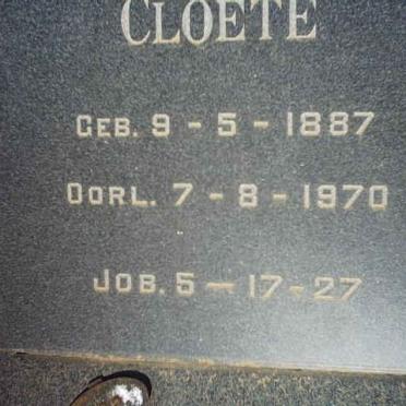 CLOETE P.A. 1887-1970