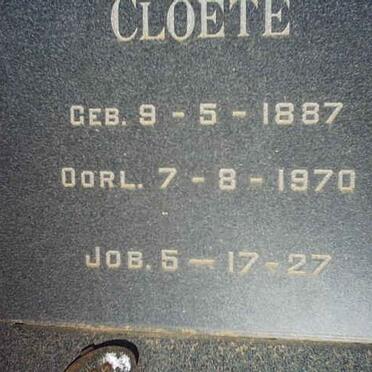 CLOETE P.A. 1887-1970