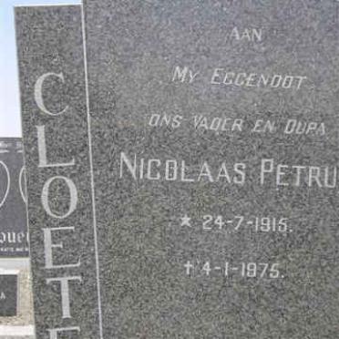 CLOETE Nicolaas Petrus 1915-1975