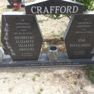 CRAFFORD Izak Bartelomeus 1936-2006 &amp; Heubrecht Elizabeth TALJAARD 1936-2009