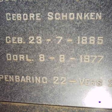 CLOETE L.P.C. nee SCHONKEN 1885-1977